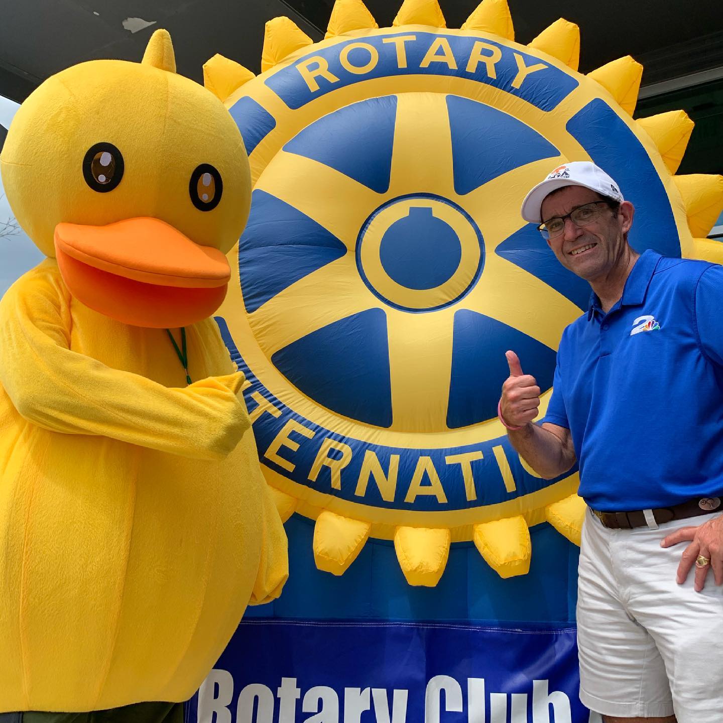 Rotary Club Duck Race with Ducky and Rob Fowler